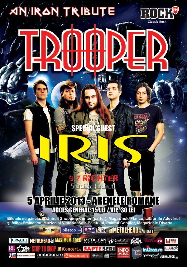 Trooper & Iris la Arenele Romane, un „must see” al sezonului de primavara